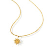 Sunflower Pendant Necklace Titanium Steel 18K Gold Electroplated Clavicle Chain For Women Light Luxury Design Geometric Pattern