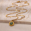 Sunflower Stainless Steel Geometric Round Unisex Necklace With Electroplating