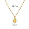 Sunflower Stainless Steel Geometric Round Unisex Necklace With Electroplating