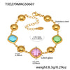 Super Shiny Imported Czech Glass Bracelet In Fashion Style With Geometric Shape Made Of Stainless Steel And 18K Real Gold Plated By Electroplating