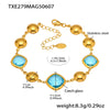 Super Shiny Imported Czech Glass Bracelet In Fashion Style With Geometric Shape Made Of Stainless Steel And 18K Real Gold Plated By Electroplating