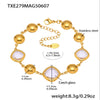 Super Shiny Imported Czech Glass Bracelet In Fashion Style With Geometric Shape Made Of Stainless Steel And 18K Real Gold Plated By Electroplating