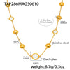 Super Shiny Imported Glass Necklace With Stainless Steel And Titanium Steel Geometric Pattern Electroplating Light Luxury Style For Women