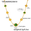 Super Shiny Imported Glass Necklace With Stainless Steel And Titanium Steel Geometric Pattern Electroplating Light Luxury Style For Women