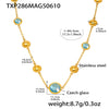 Super Shiny Imported Glass Necklace With Stainless Steel And Titanium Steel Geometric Pattern Electroplating Light Luxury Style For Women