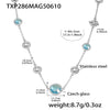 Super Shiny Imported Glass Necklace With Stainless Steel And Titanium Steel Geometric Pattern Electroplating Light Luxury Style For Women