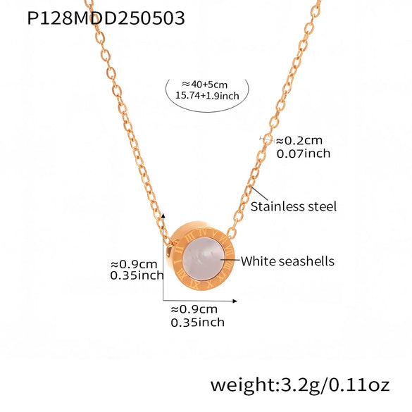 Super Texturized White Sea Black Acrylic Roman Numerals Women's Fashion Jewelry Bracelet Necklace In Stainless Steel With Geometric Shape And Electroplating