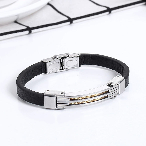 Supply Fashion Couple Bracelet Bracelet Black Steel Wire Microfiber New Chinese Style Exquisite Titanium Bracelet