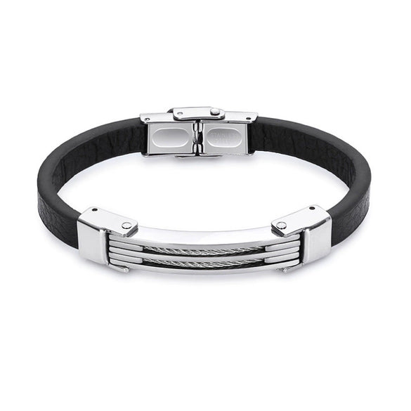 Supply Fashion Couple Bracelet Bracelet Black Steel Wire Microfiber New Chinese Style Exquisite Titanium Bracelet