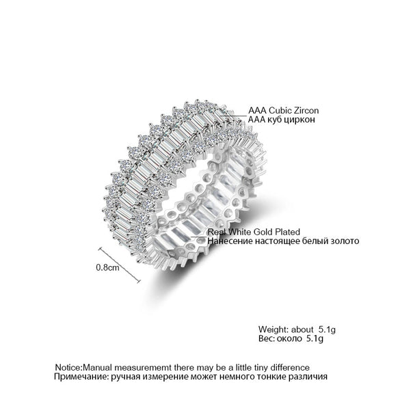 Supply Of New Fashion Threerow Diamond Ring Zircon Wedding Ring Spot Wholesale