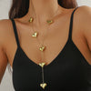 Sweater Chain Accessories Zinc Alloy Heart Shape Tassel Electroplated
