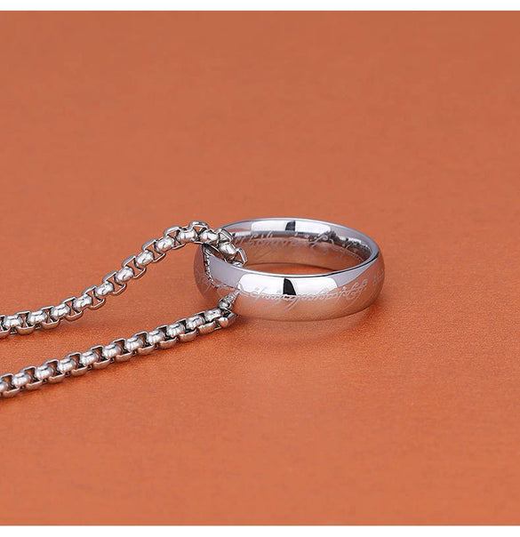 Sweater Chain Necklace Pearl Chain Stainless Steel Titanium Steel Geometric Electroplating Unisex