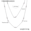 Sweater Chain Necklace 316L Stainless Steel Light Luxury Geometric Electroplated Double Layer Beaded