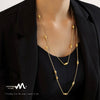 Sweater Chain Necklace 316L Stainless Steel Light Luxury Geometric Electroplated Double Layer Beaded