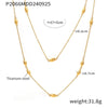 Sweater Chain Necklace 316L Stainless Steel Light Luxury Geometric Electroplated Double Layer Beaded