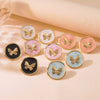 Sweet And Beautiful Style Butterfly And Bow Tie Geometric Pattern Stainless Steel Dripping Oil Earrings For Women