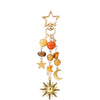 Sweet And Cool Star And Moon Zinc Alloy Keychain With Crushed Stone Pentagram Pendant Fashion Bag Charm Accessory