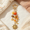 Sweet And Cool Star And Moon Zinc Alloy Keychain With Crushed Stone Pentagram Pendant Fashion Bag Charm Accessory