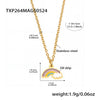 Sweet And Cute Kids' Jewelry Set With Oil Dripping Rainbow Cloud Design Titanium Steel And Stainless Steel Electroplated Earrings Necklace Bracelet Ring