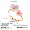 Sweet And Romantic Summer Colorful Flower Hammer Pattern Adjustable Open Ring For Women Made Of 18K Gold Plated Stainless Steel With Electroplating