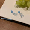 Sweet Bear Heart Shape Bow Knot Alloy Tassel Stoving Varnish Drop Earrings