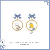Sweet Bear Heart Shape Bow Knot Alloy Tassel Stoving Varnish Drop Earrings
