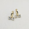 Sweet Bow Copper Earrings With Sparkling Zircon Inlay Trendy Niche Design Earrings For Women