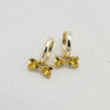 Sweet Bow Copper Earrings With Sparkling Zircon Inlay Trendy Niche Design Earrings For Women