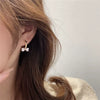 Sweet Bow Copper Earrings With Sparkling Zircon Inlay Trendy Niche Design Earrings For Women