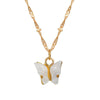 Sweet Butterfly Alloy Pearl Plating Pendant Necklace 1 Piece