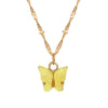 Sweet Butterfly Alloy Pearl Plating Pendant Necklace 1 Piece