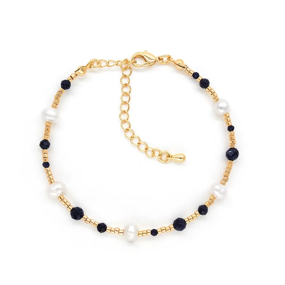 Sweet Color Block Freshwater Pearl Stone Lace Wholesale Bracelets