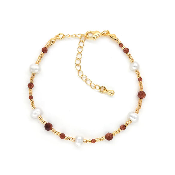Sweet Color Block Freshwater Pearl Stone Lace Wholesale Bracelets