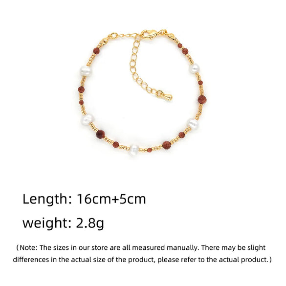 Sweet Color Block Freshwater Pearl Stone Lace Wholesale Bracelets