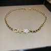 Sweet Cool Style Flower Letter Pearl Necklace Copper With Real Gold Electroplated And Inlaid With Pearls