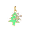 Sweet Copper Heart And Fruit Christmas Bell Pendant Ornament With Zirconia Details For Festive Tree Decoration And Gift Giving