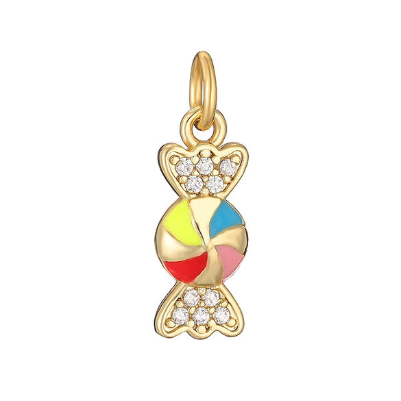 Sweet Copper Heart And Fruit Christmas Bell Pendant Ornament With Zirconia Details For Festive Tree Decoration And Gift Giving