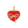 Sweet Copper Heart And Fruit Christmas Bell Pendant Ornament With Zirconia Details For Festive Tree Decoration And Gift Giving