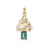 Sweet Copper Heart And Fruit Christmas Bell Pendant Ornament With Zirconia Details For Festive Tree Decoration And Gift Giving