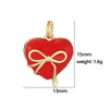 Sweet Copper Heart And Fruit Christmas Bell Pendant Ornament With Zirconia Details For Festive Tree Decoration And Gift Giving