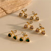 Sweet Cute Love Niche Design Cherry Earrings Stainless Steel With Electroplating And Geometric Fruit Pattern