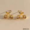 Sweet Cute Love Niche Design Cherry Earrings Stainless Steel With Electroplating And Geometric Fruit Pattern