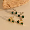 Sweet Cute Love Niche Design Cherry Earrings Stainless Steel With Electroplating And Geometric Fruit Pattern