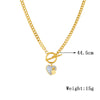 Sweet Fashion White Shell Love Pendant Ot Buckle Chain Design Titanium Steel Clavicle Chain With Geometric Pattern And Electroplating