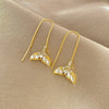 Sweet Fish Tail Alloy Inlay Rhinestones Women's Ear Line 1 Pair