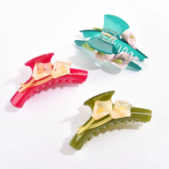 Sweet Flower Acetic Acid Sheets Hair Claws