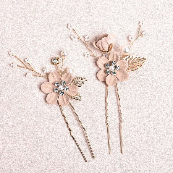 Sweet Flower Alloy Cloth Hairpin