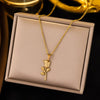 Sweet Flower Stainless Steel Plating Pendant Necklace