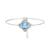 Sweet Four Leaf Clover Sterling Silver Plating Inlay Zircon White Gold Plated Rhodium Plated Silver Plated Bracelets