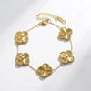Sweet Four Leaf Clover Titanium Steel Plating 18k Gold Plated Bracelets